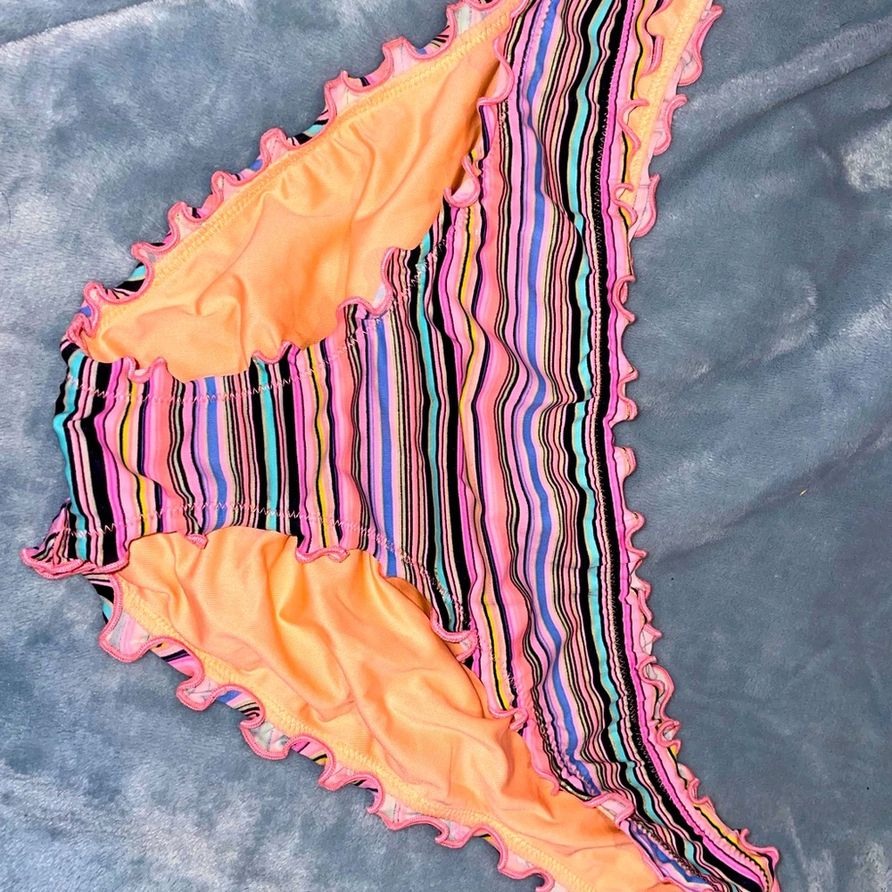2 for $15 Women’s striped scrunch butt bikini bottoms.From VS